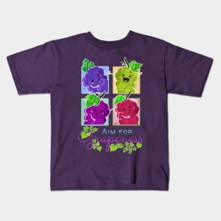 Aim for Grapeness - Punny Garden Kids T-Shirt